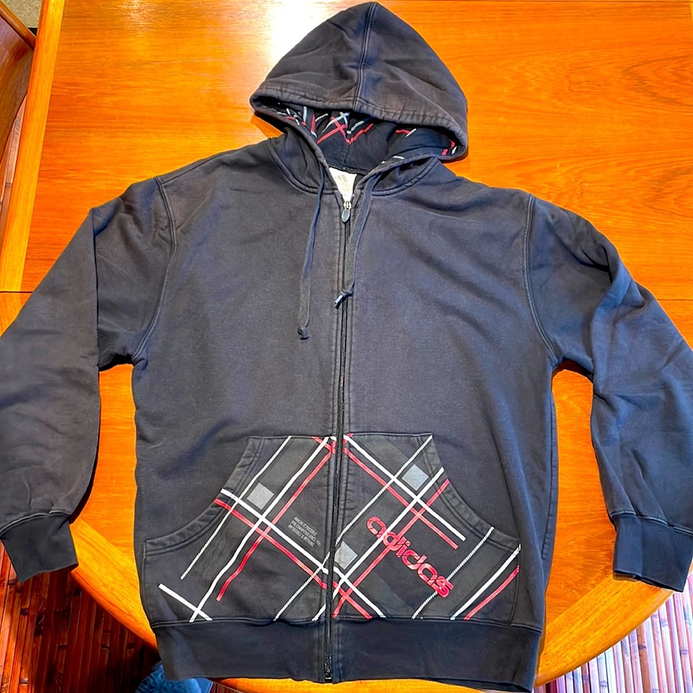 Adidas 2009 full zip black hoodie size Large